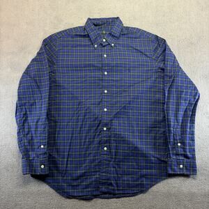 Ralph Lauren Button Down Shirt Men's XL Tartan Plaid Cotton Long Sleeve Preppy
